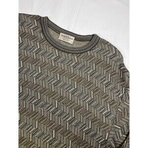 VTG Tricots St Raphael Sweater M Mens Chevron Zig Zag Knit Grandpa Made in USA